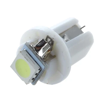 10 Vnt T5/ B8.5D 5050 SMD LED Lizdas Vidaus Apšvietimas Tacho White & 10X LED Lemputė Metrų Brūkšnys, B8-5D T5 Lempa su Laikikliu, Mėlynas Tuni