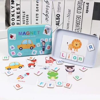 Mediniai Magnetiniai Raidžių Skaičius Žaislai, Šaldytuvas Magnetai Abėcėlės, Žodžių Kortelės, Rašybos, Skaičiavimo Žaidimą Mokymosi Matematika Bamblys Vaikas