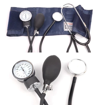 Rankinis kraujo spaudimo monitorius dirželis stetoskopas arm tipo kraujo spaudimo prietaisas aneroid sphygmomanometer + laikymo maišelis