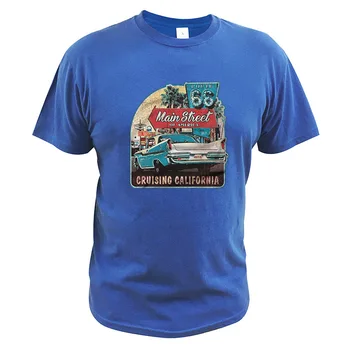 Route 66 Kalifornijos Respublikos Senovinių Automobilių Marškinėliai ES Dydis Medvilnė Vasaros Naują Atvykimo trumpomis Rankovėmis Marškinėlius Premium Camiseta