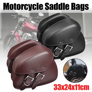 Universalus Motociklas Saddlebag PU Odos Motociklo balno pagalvių lagaminą Už Sportster XL883 XL1200 Geležies Dyna Įrankių Krepšiai