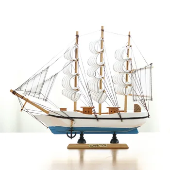Viduržemio jūros Medinio burlaivio Statulėlės Derliaus Modeliavimas Burlaivis Modelis Laivo Darbalaukio Namų Puošybai Gimtadienio Dovana 30cm