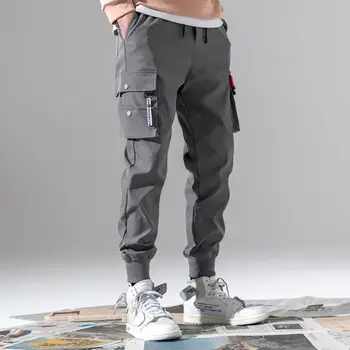 Vyrų Tendencijos Prarasti Devynių Dalis Sporto Kelnės Vyrų Hip-Hop Juoda Kišenės Poilsiu Korėjos Mados Sweatpants Kelnės
